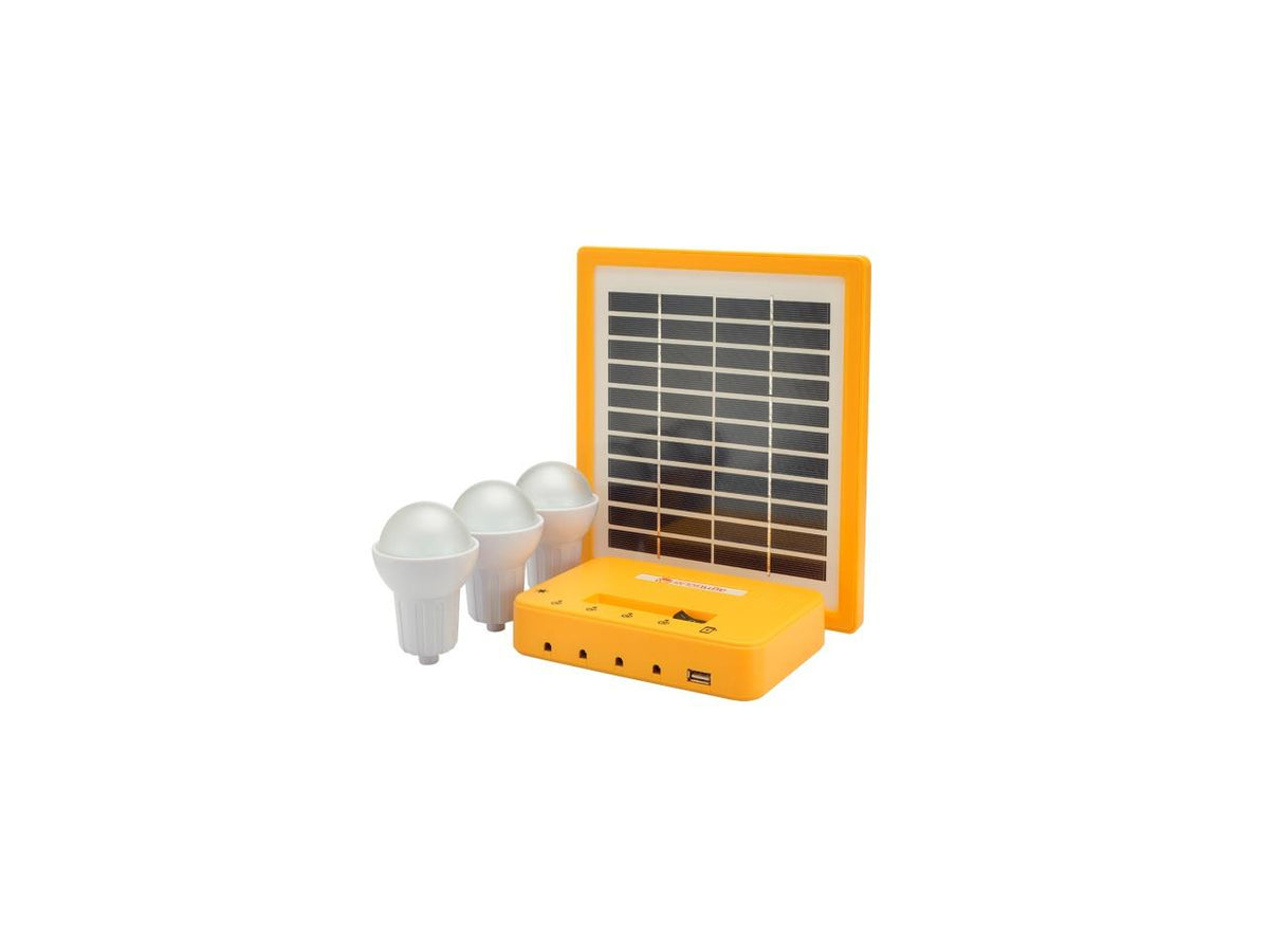 AgniSolar Home Lighting Kit 3 - 4W Solar Panel, 3 LED Bulbs, 360 Lumens