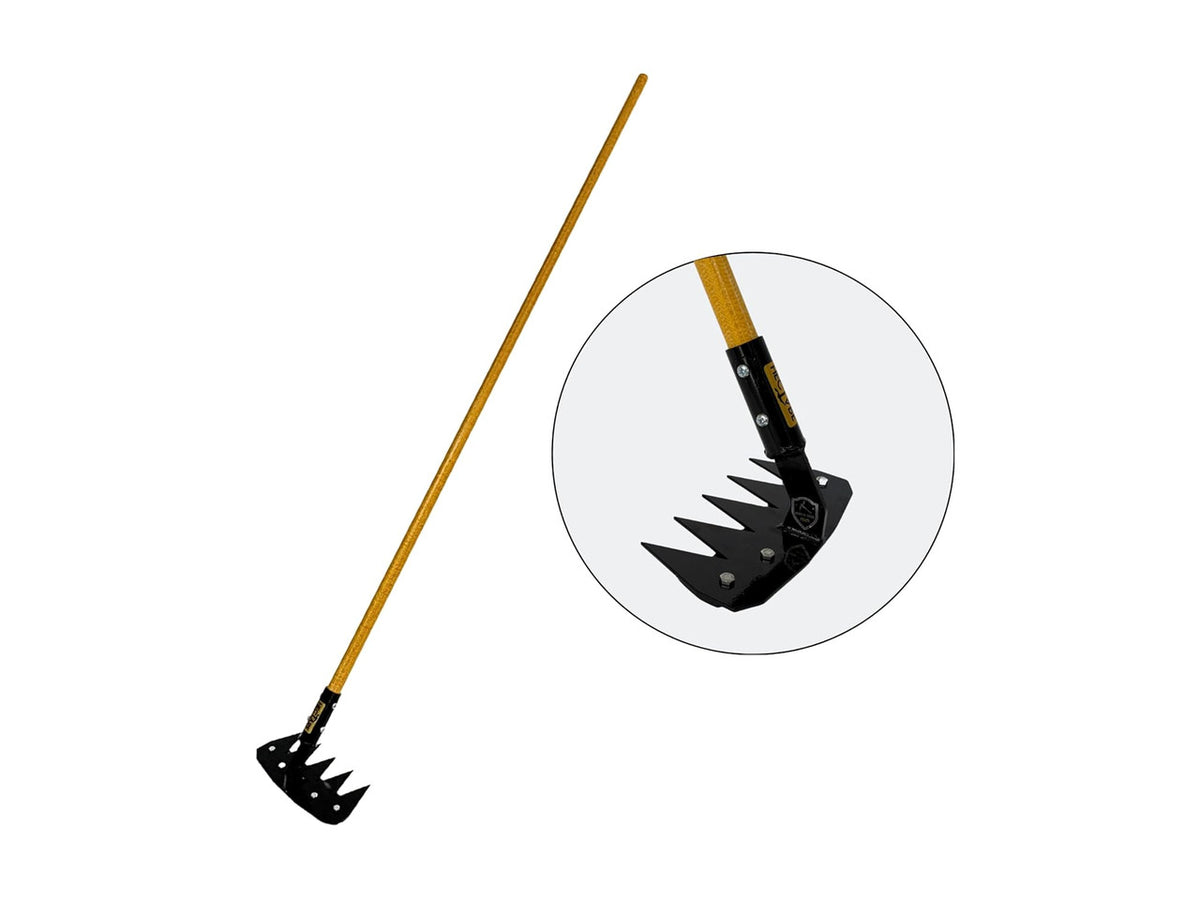 Hectare Heavy-Duty Root Weeder with 5 Ft Pole and 5-Tine Head
