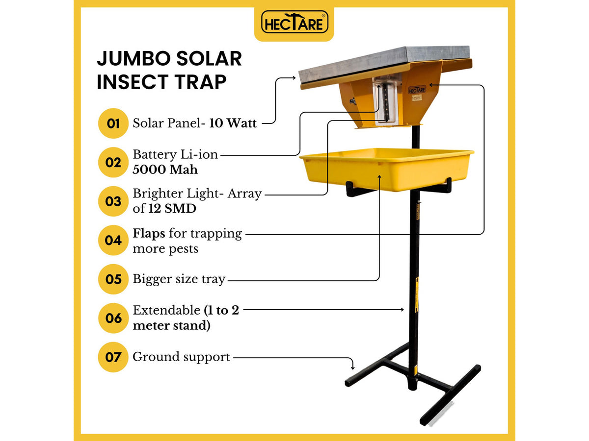Hectare 10W Solar Insect Trap with UV LED | Automatic Farm Pest Trap - image 2
