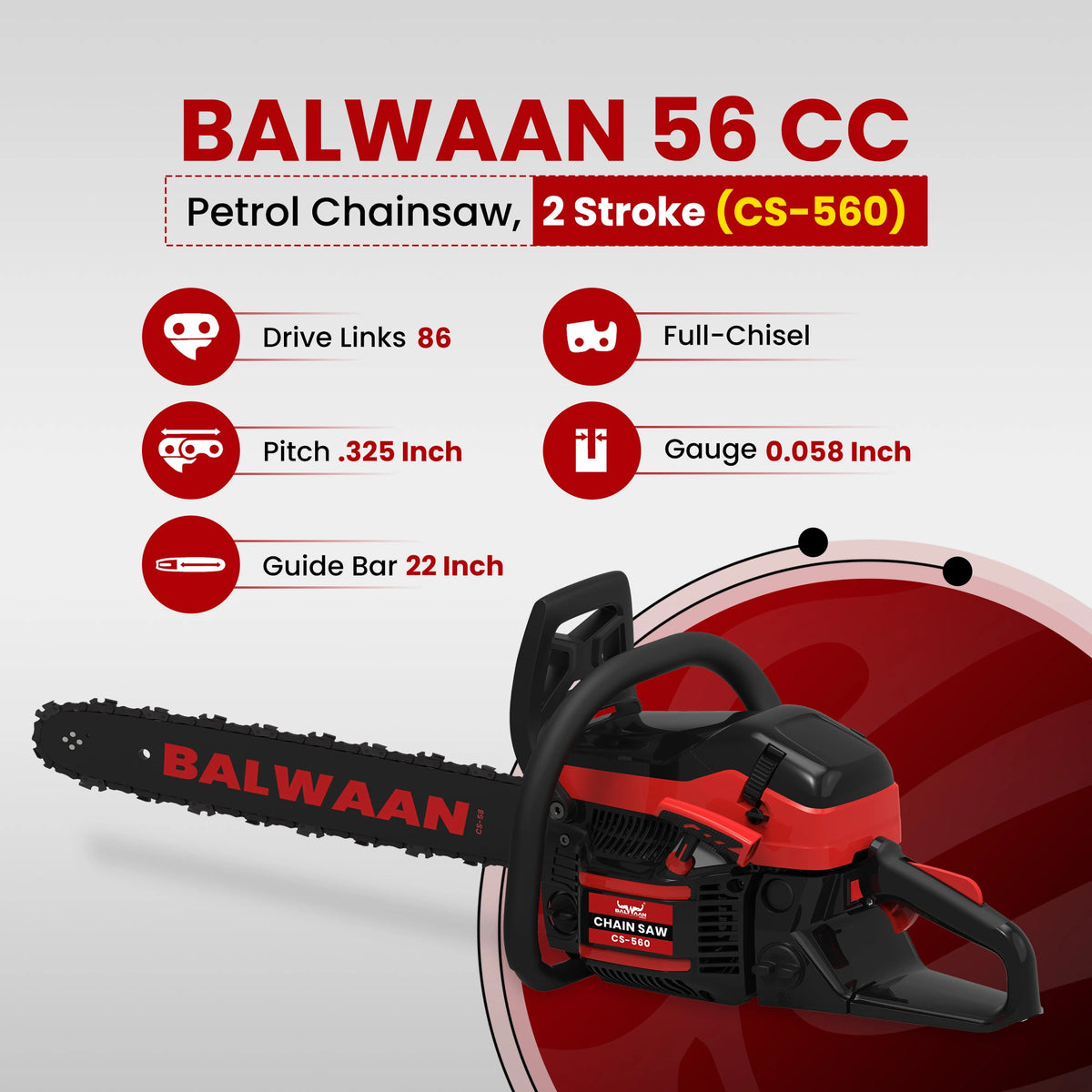 Balwaan Chainsaw 22" CS-560