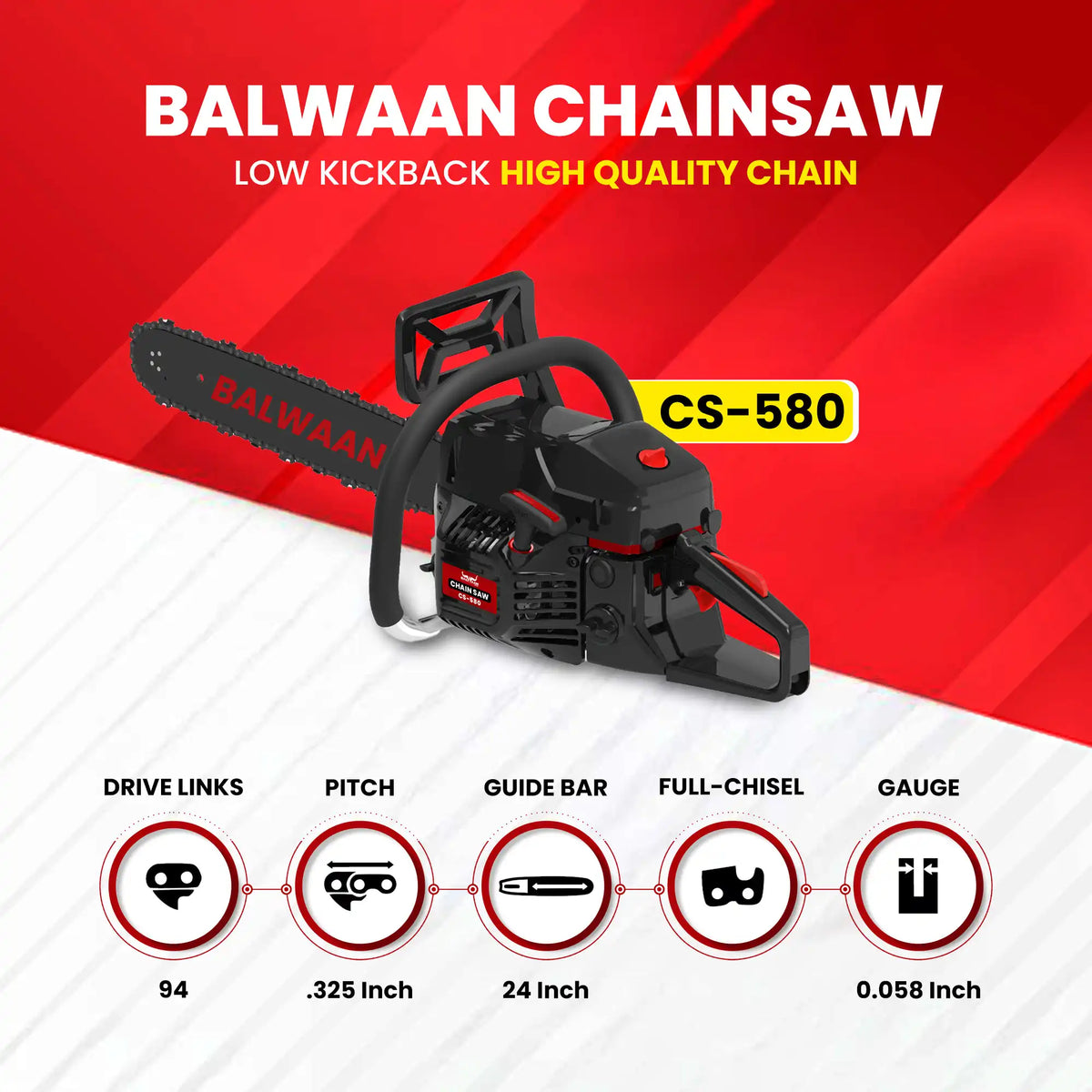 Balwaan Chainsaw 24" CS-580
