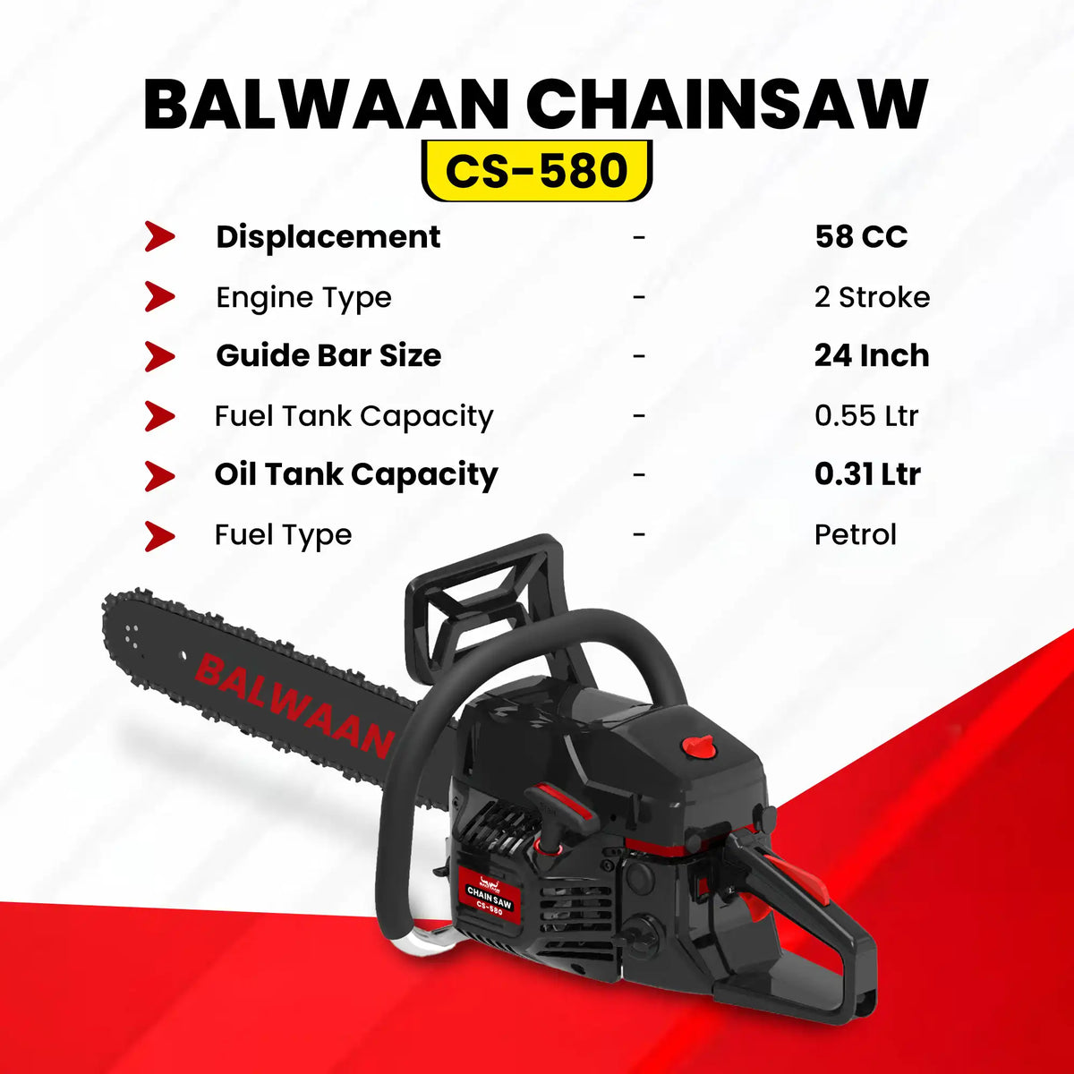 Balwaan Chainsaw 24" CS-580