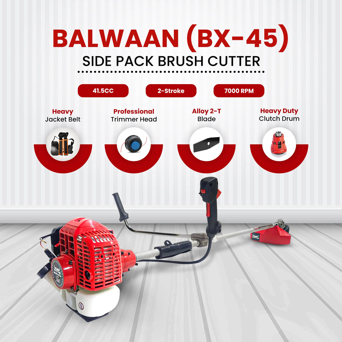 Balwaan Side Pack Brush Cutter Petrol BX-45