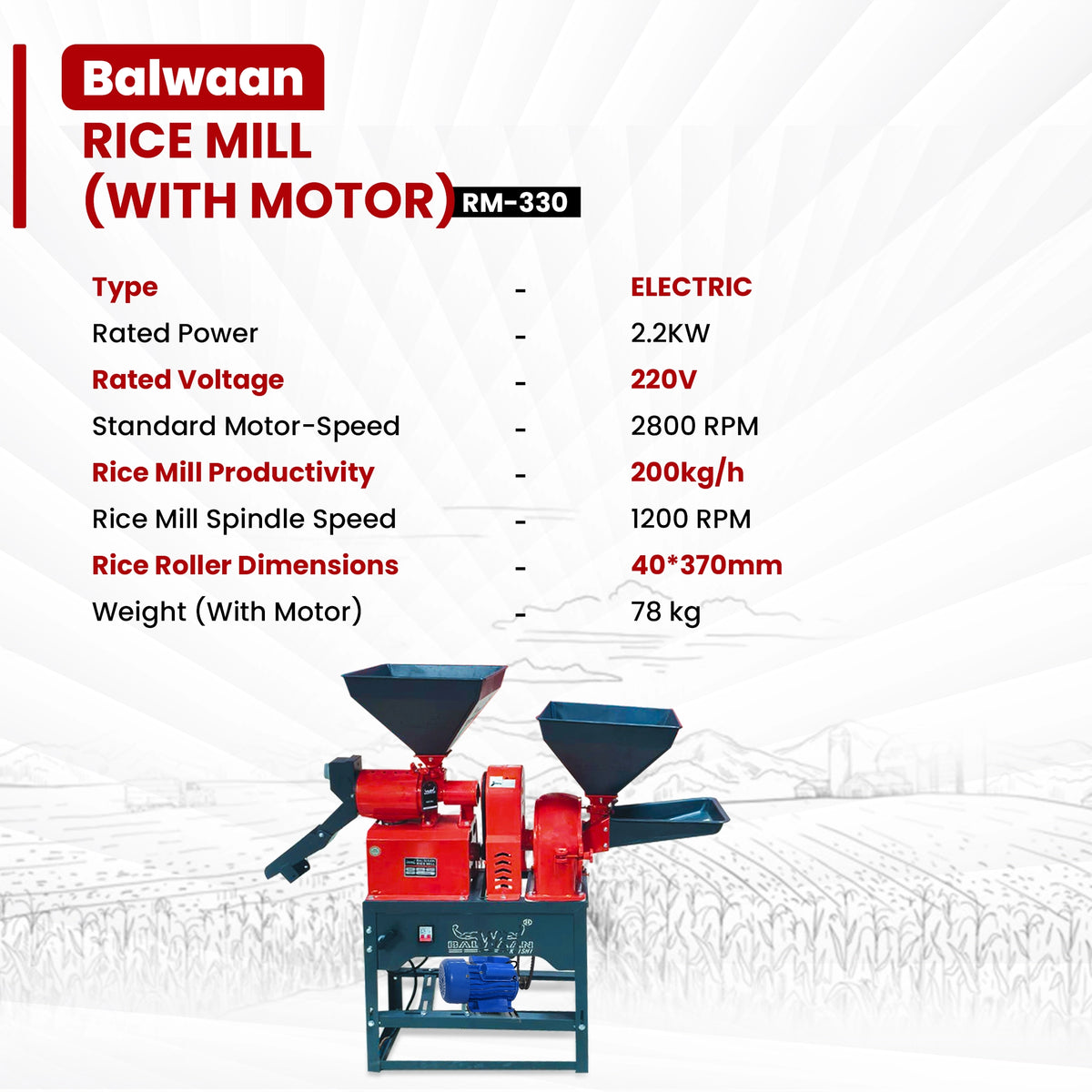 Balwaan Rice Mill Combine RM-330 - image 4