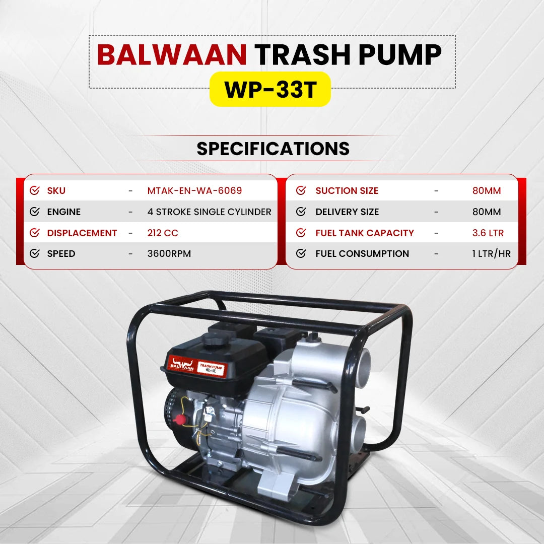 Balwaan Trash Pump 3x3 inch WP-33T - image 2