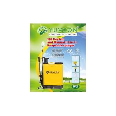 Yuvcon Knapsack Sprayer 16 L, 2 in 1 Electric 12V/8AH