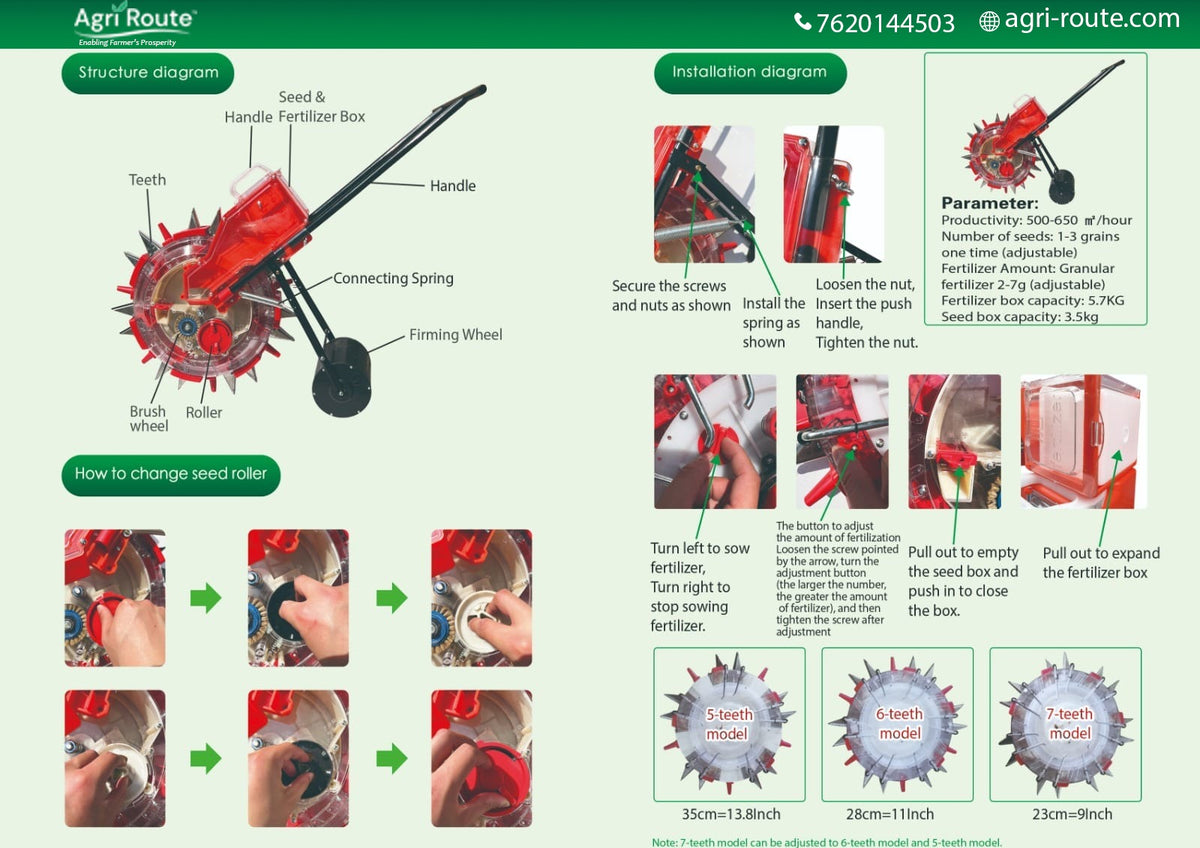 Agri-Route Double Drum Seeder Cum Fertilizer Drill – 14 Mouth - image 4