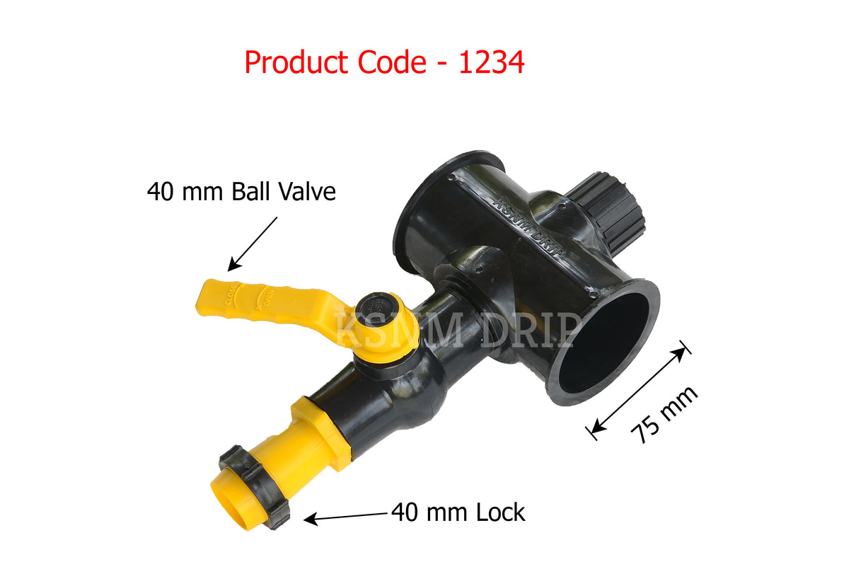 KSNM 4WC TEE 75 mm | Ball Valve 40 mm | 40 mm Lock