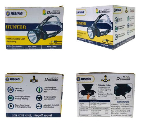 RISING Hunter Rechargeable LED Headlamp – 5W, 2000mAh Li-ion - image 2
