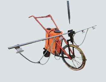 Cycle weeder sprayer attachment