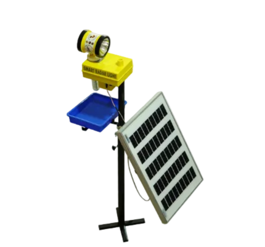 Solar Smart Radar Light 360° with Siren & Insect Trap – 15W Panel, 18h Backup