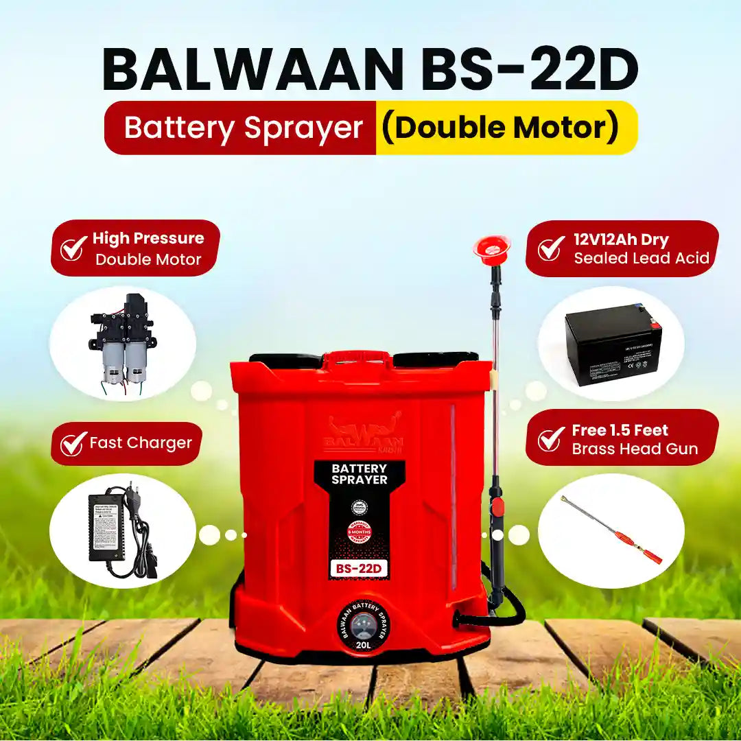 Balwaan BS-22D 20 L Double-Motor Battery Sprayer – 12V/12Ah, 160 PSI - image 5