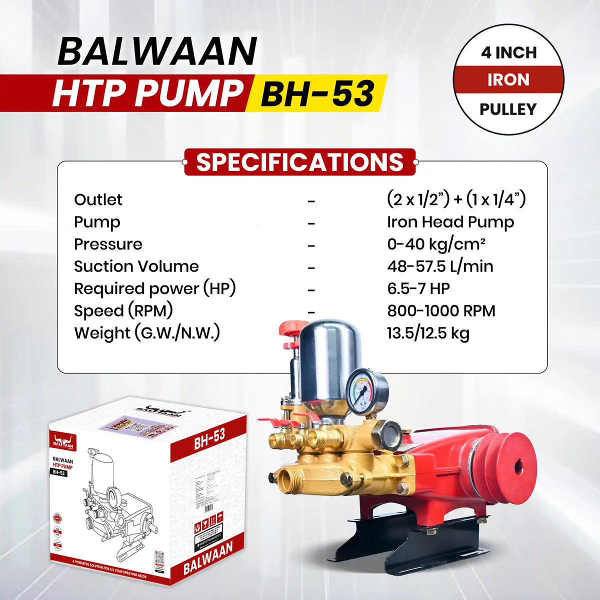 Balwaan HTP pump (2 mouth 1/2 +1 mouth 1/4) BH-53 - image 2