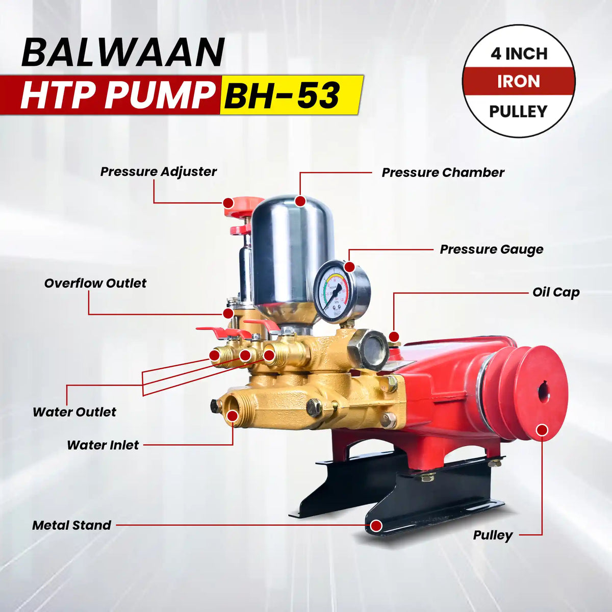 Balwaan HTP pump (2 mouth 1/2 +1 mouth 1/4) BH-53 - image 7
