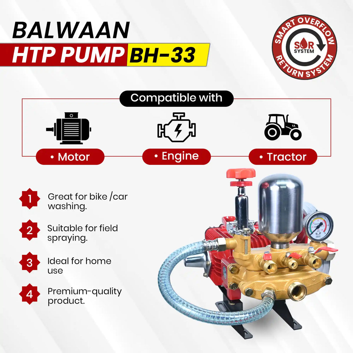 Balwaan HTP pump (2 mouth 1/2 +1 mouth 1/4) BH-33 - image 8
