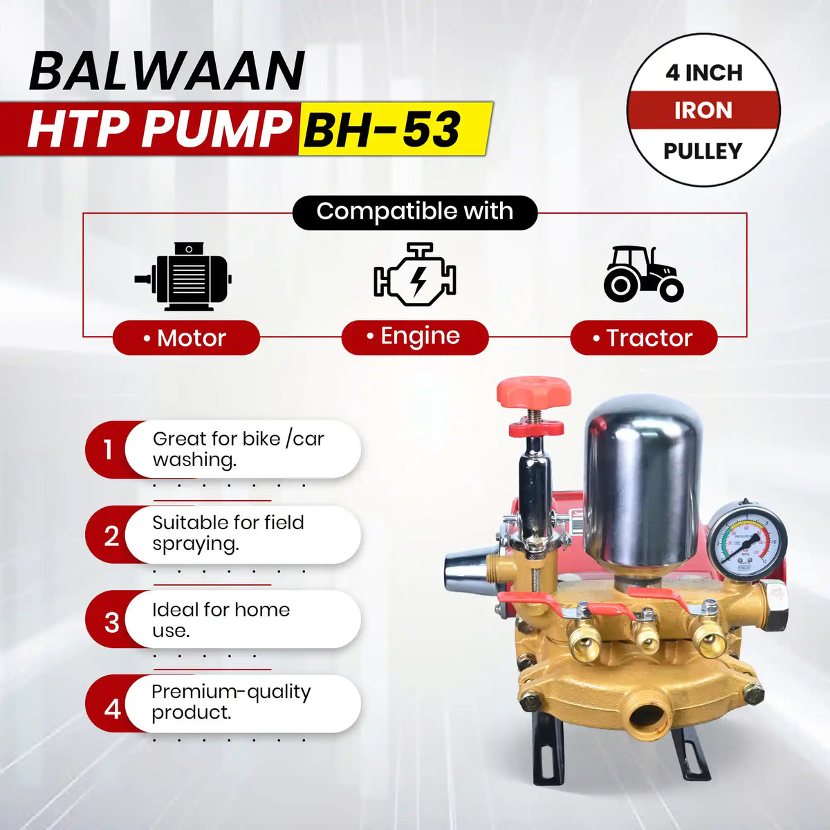 Balwaan HTP pump (2 mouth 1/2 +1 mouth 1/4) BH-53 - image 8