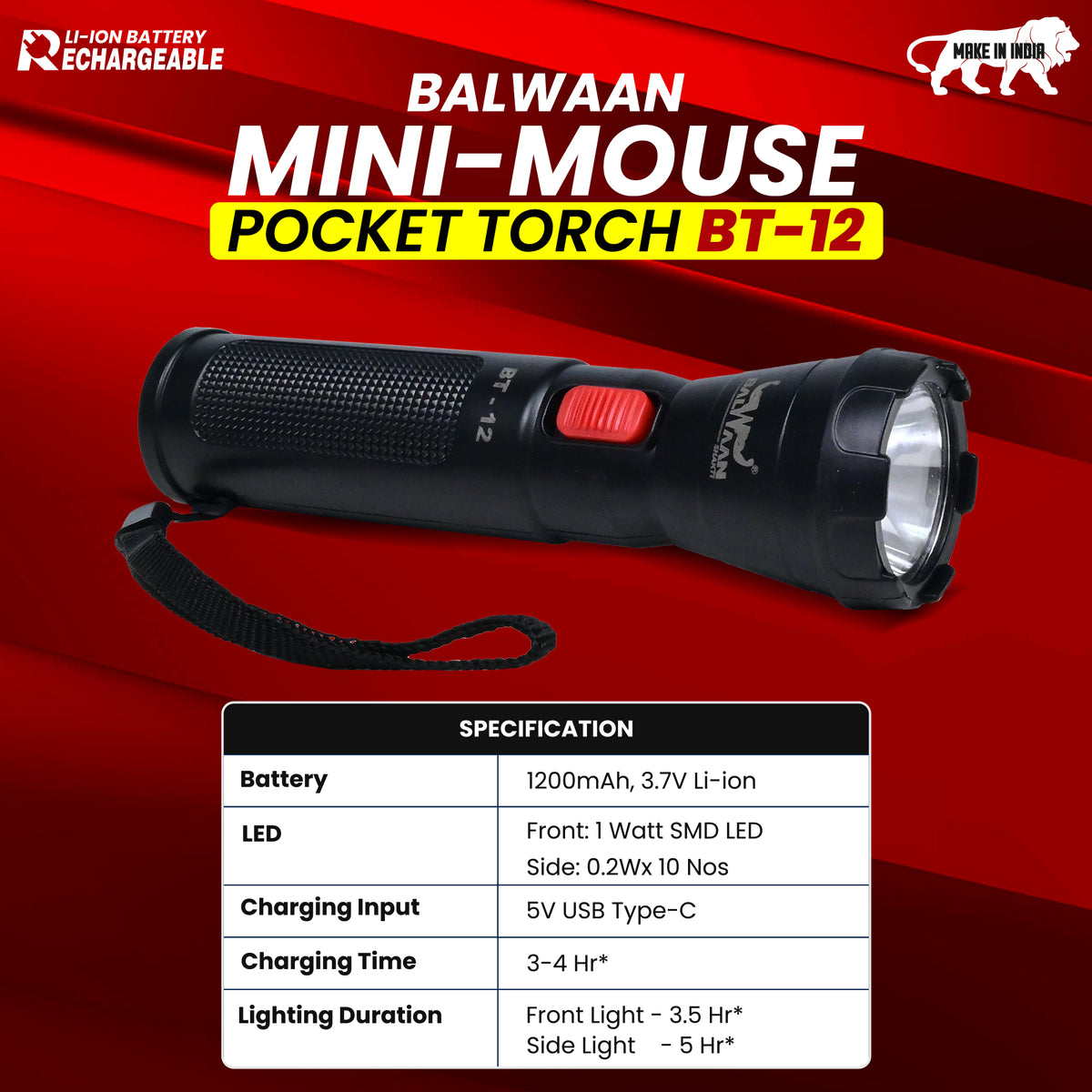 Balwaan Shakti Mini-Mouse Pocket Torch BT-12 - image 7