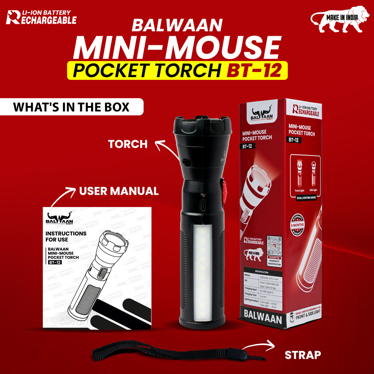 Balwaan Shakti Mini-Mouse Pocket Torch BT-12 - image 3