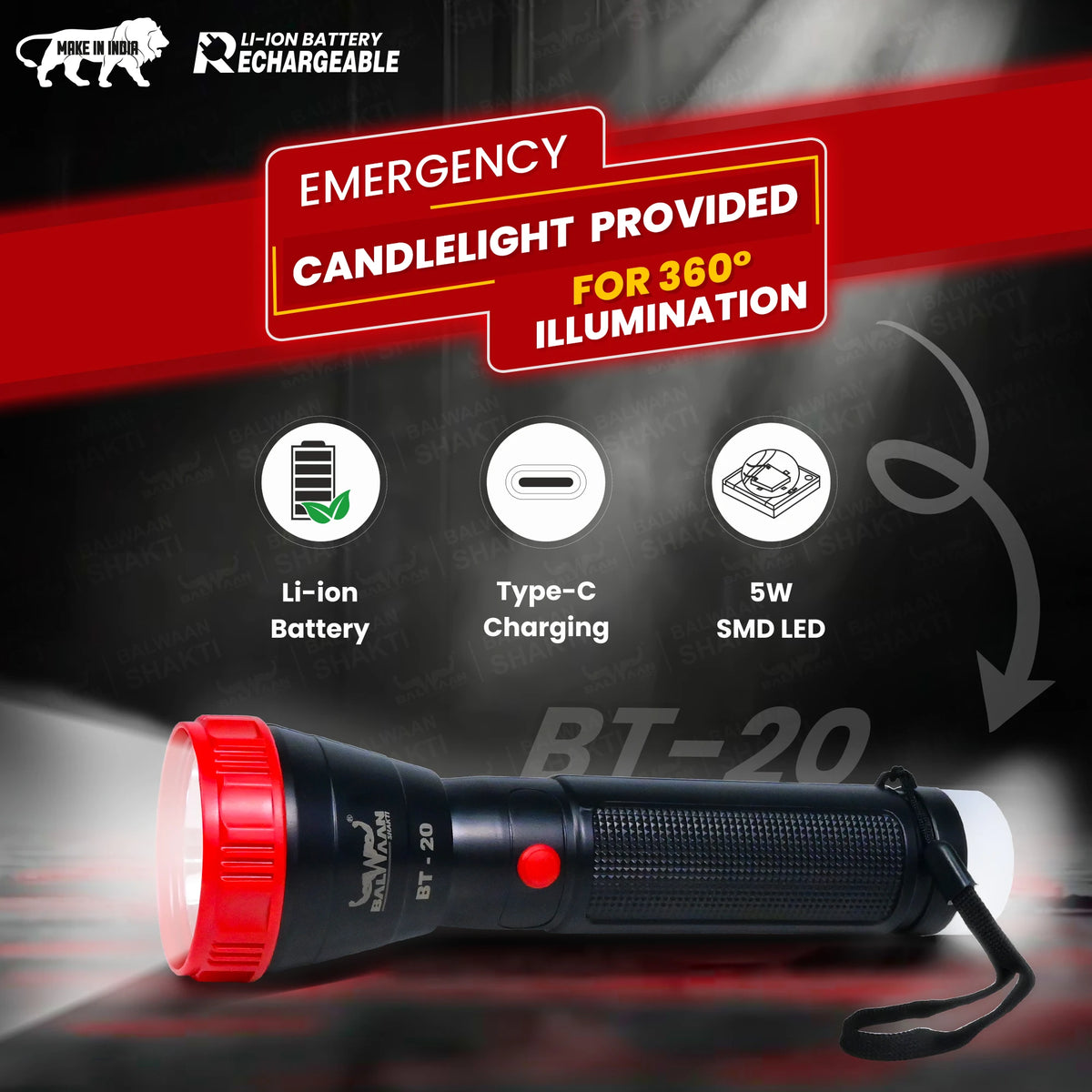 Balwaan Shakti Homelit with Candle Light BT-20 - image 2