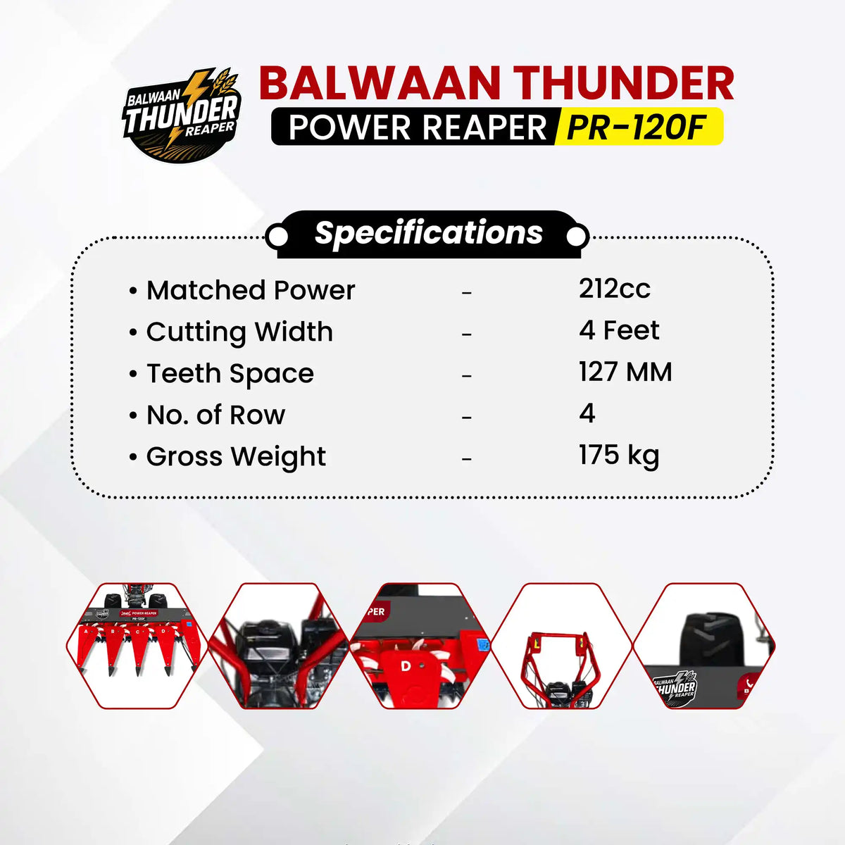 Balwaan Petrol Reaper 4 Row PR-120F