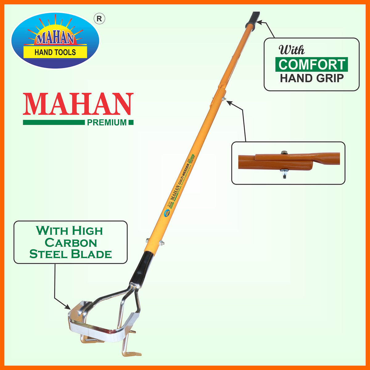 Mahan 2-in-1 Hand Cultivator – 4/6-Inch Blade Widths, 140cm Handle - image 3