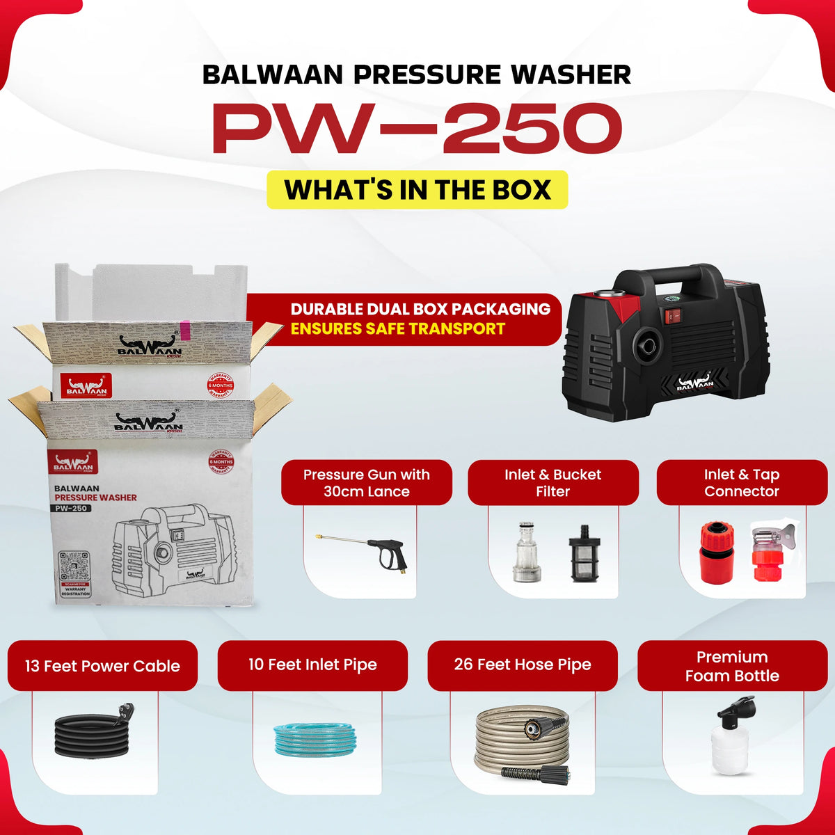Balwaan Pressure Washer (Lightweight) PW-250