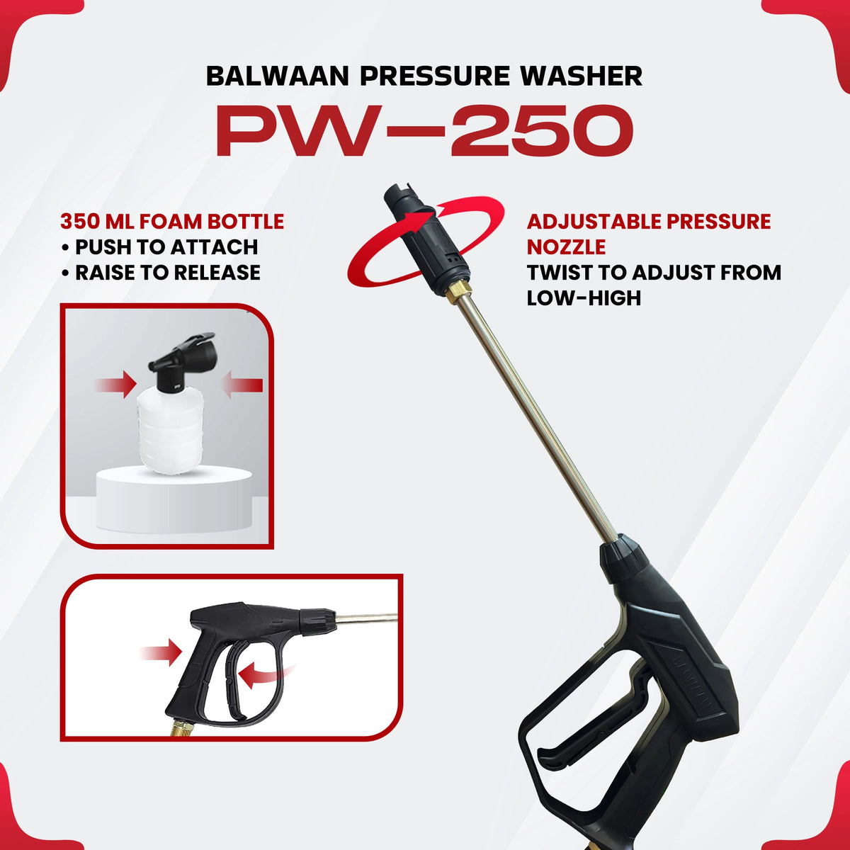 Balwaan Pressure Washer (Lightweight) PW-250