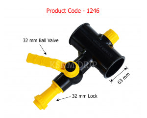 KSNM 4WC TEE 63 mm | Ball Valve 32 mm | 32 mm Lock - image 2