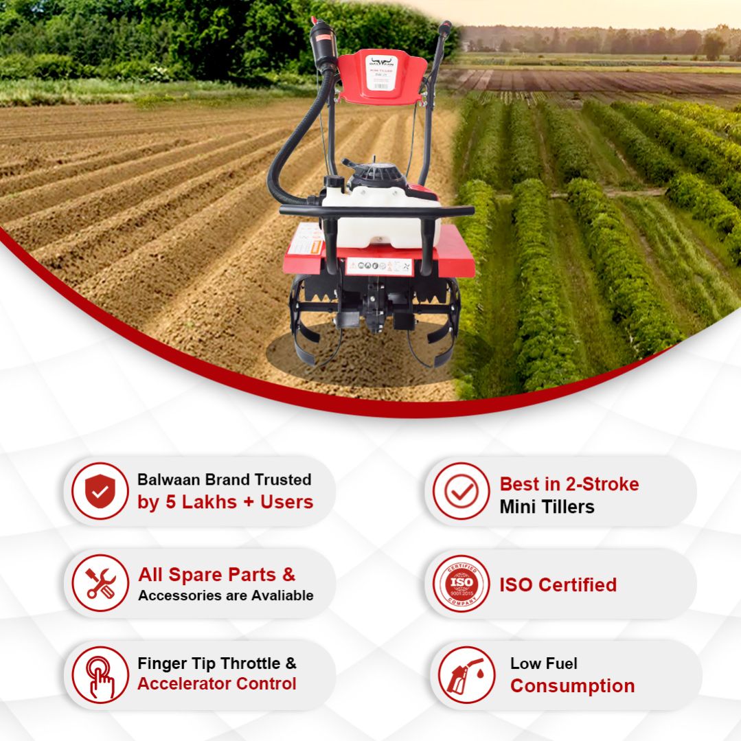Balwaan BW-25 63cc Mini Power Tiller – 3 HP, 18-Inch Working Width - image 5