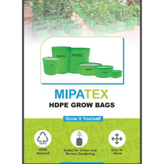 Mipatex Woven Fabric Plant Grow Bags For Terrace Gardening, 12in X 6in